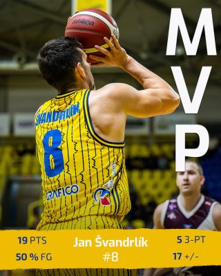 MVP dnešního zápasu je @svanda14 ! 🔥 Za pouhých 19 minut na hřišti si připsal 19 bodů, trefil 5 trojek a zápas zakončil s...